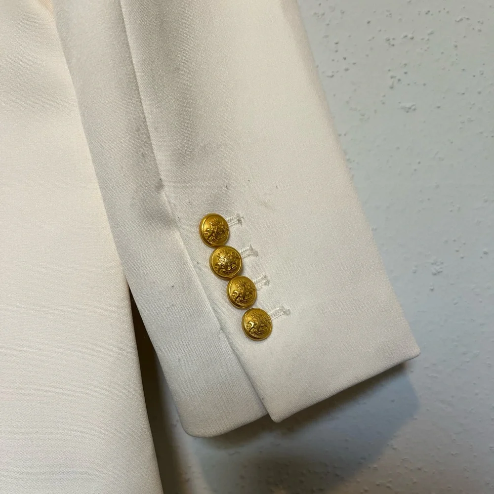 Express Cream and Gold Double-Breasted Blazer, size 12 - Picture 2 of 7